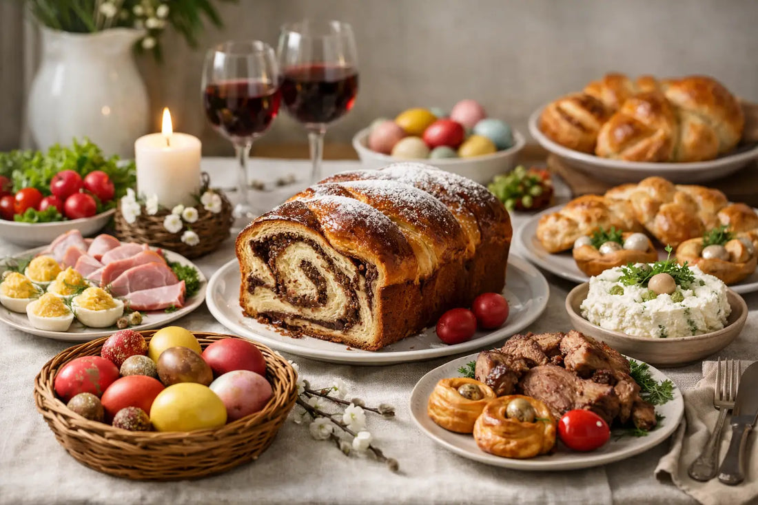 Exemplu masă pascală cu cozonac pentru familie